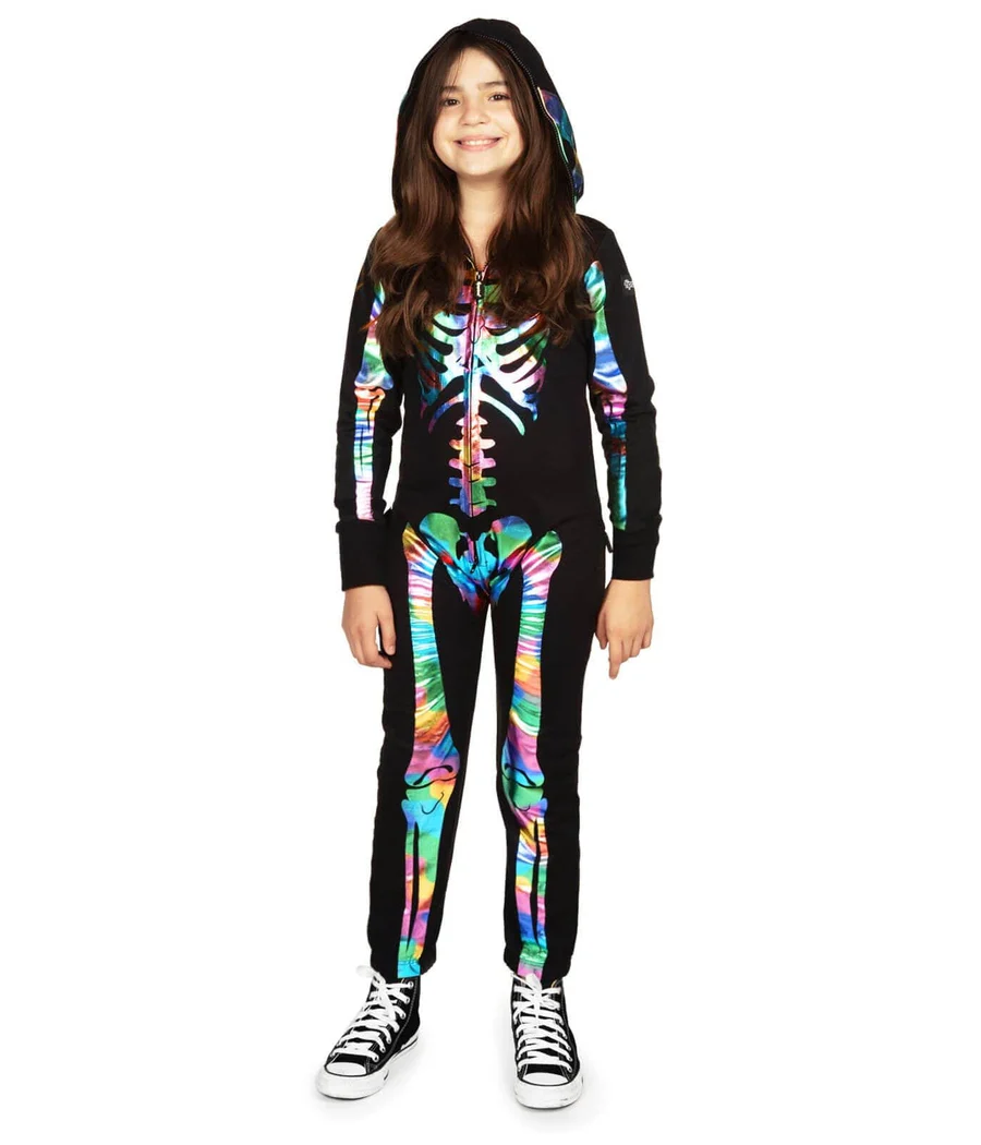 Girl's Iridescent Skeleton Costume - Image 3