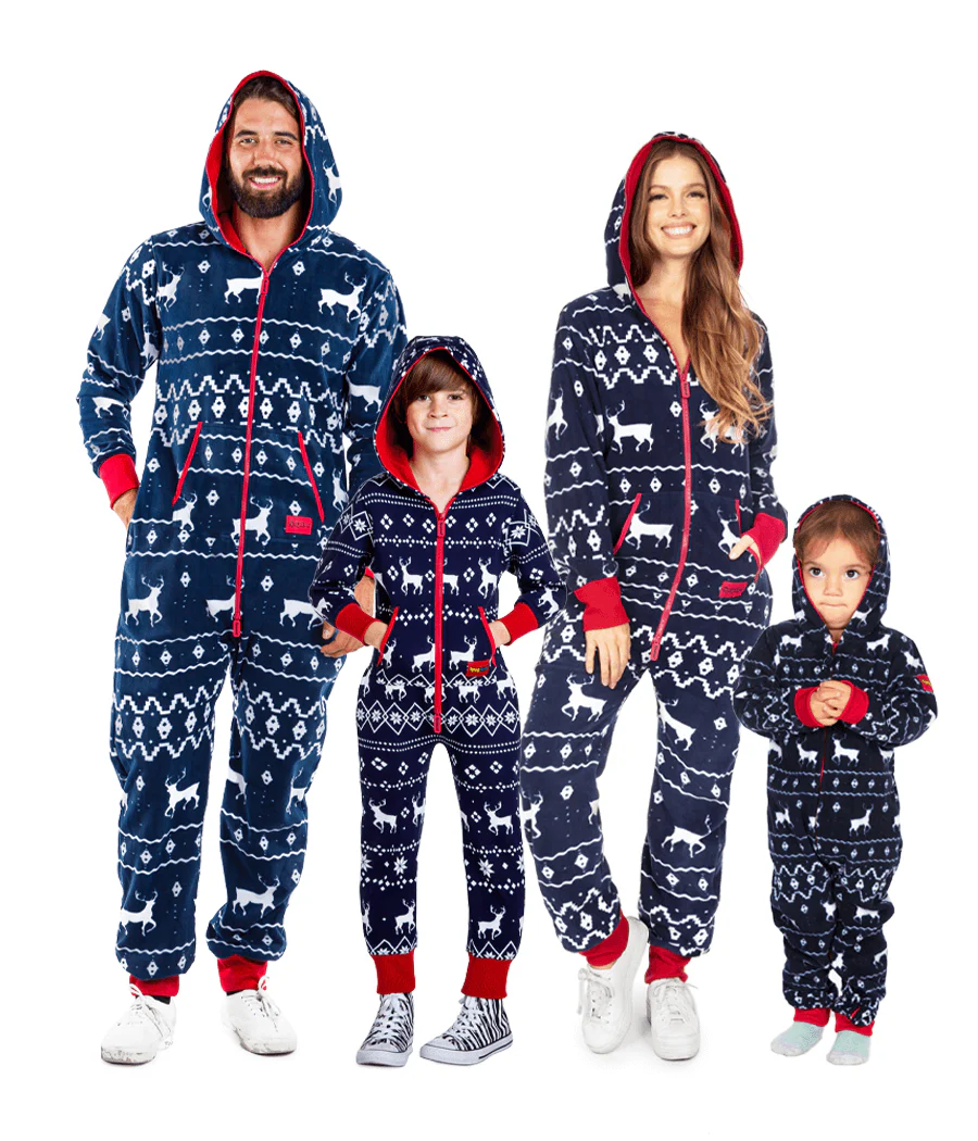Matching Blue Reindeer Family Jumpsuits - Image 3