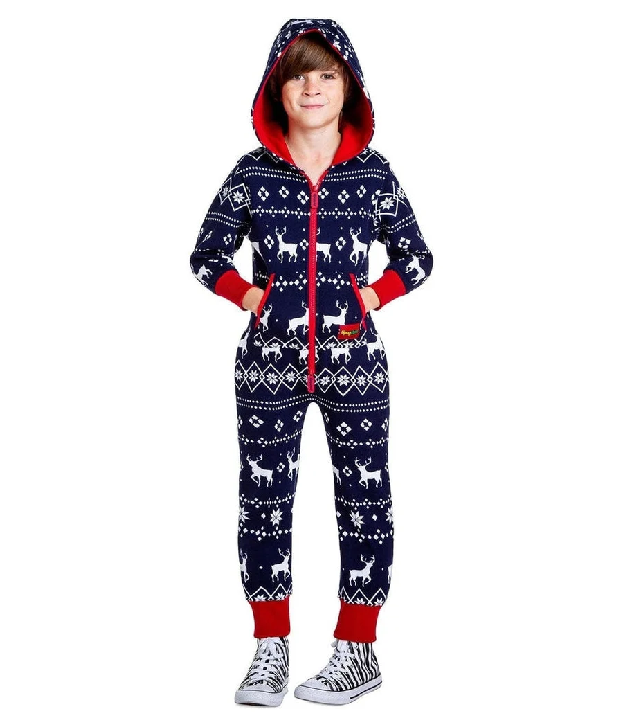 Matching Blue Reindeer Family Jumpsuits - Image 9