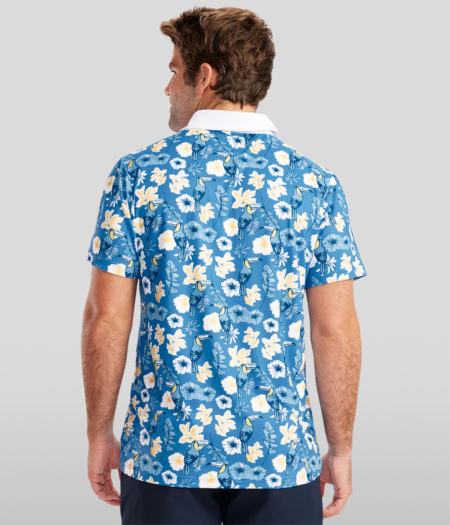 Men's Blue Botanics Golf Polo - Image 3