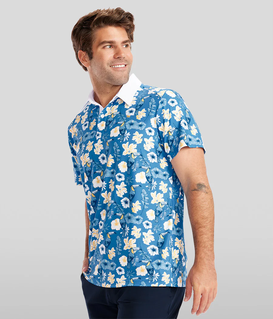 Men's Blue Botanics Golf Polo - Image 5