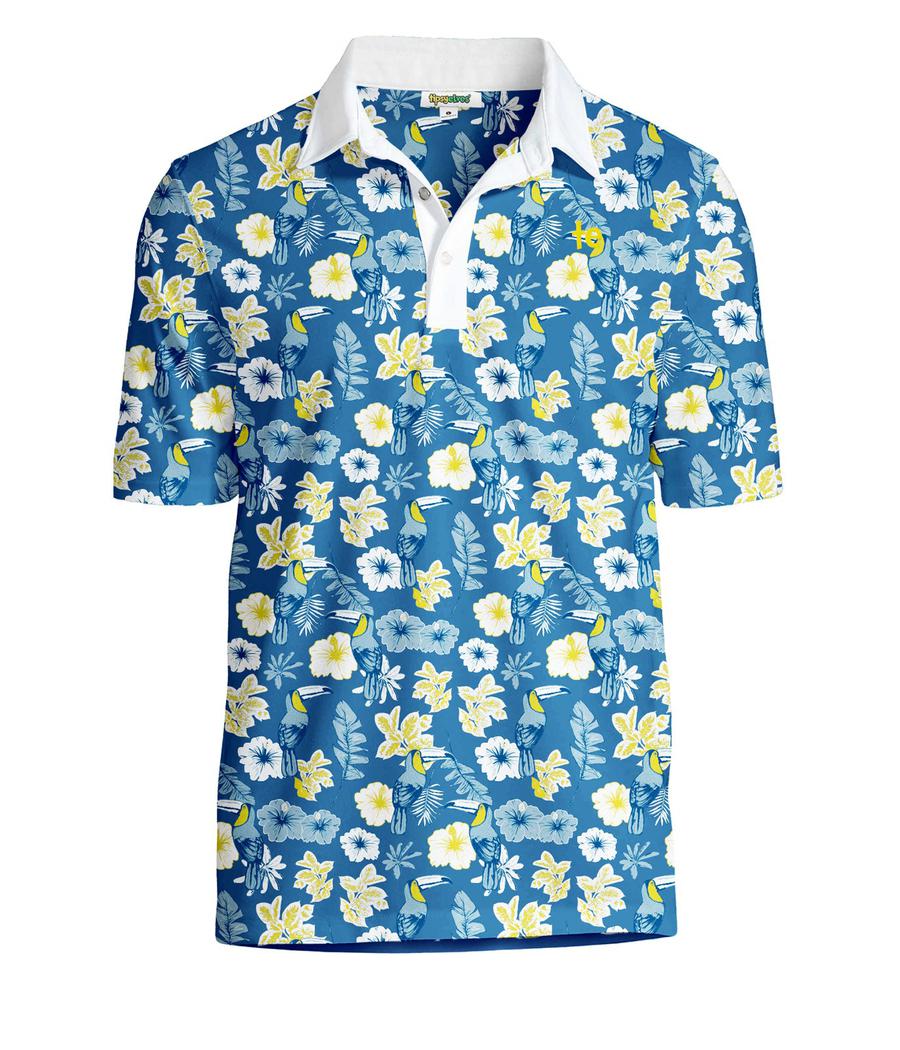 Men's Blue Botanics Golf Polo - Image 6