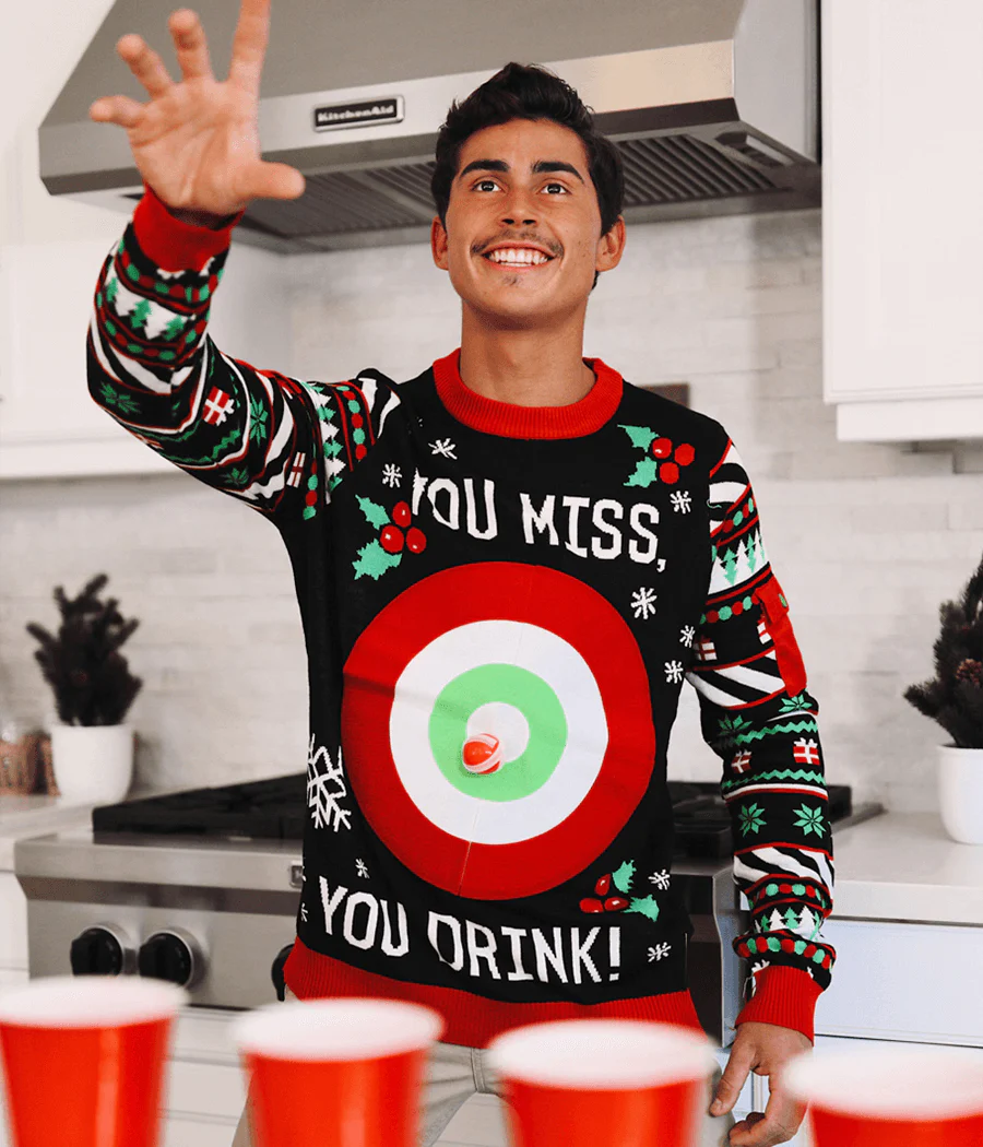 Men's Drinking Game Ugly Christmas Sweater - Image 3
