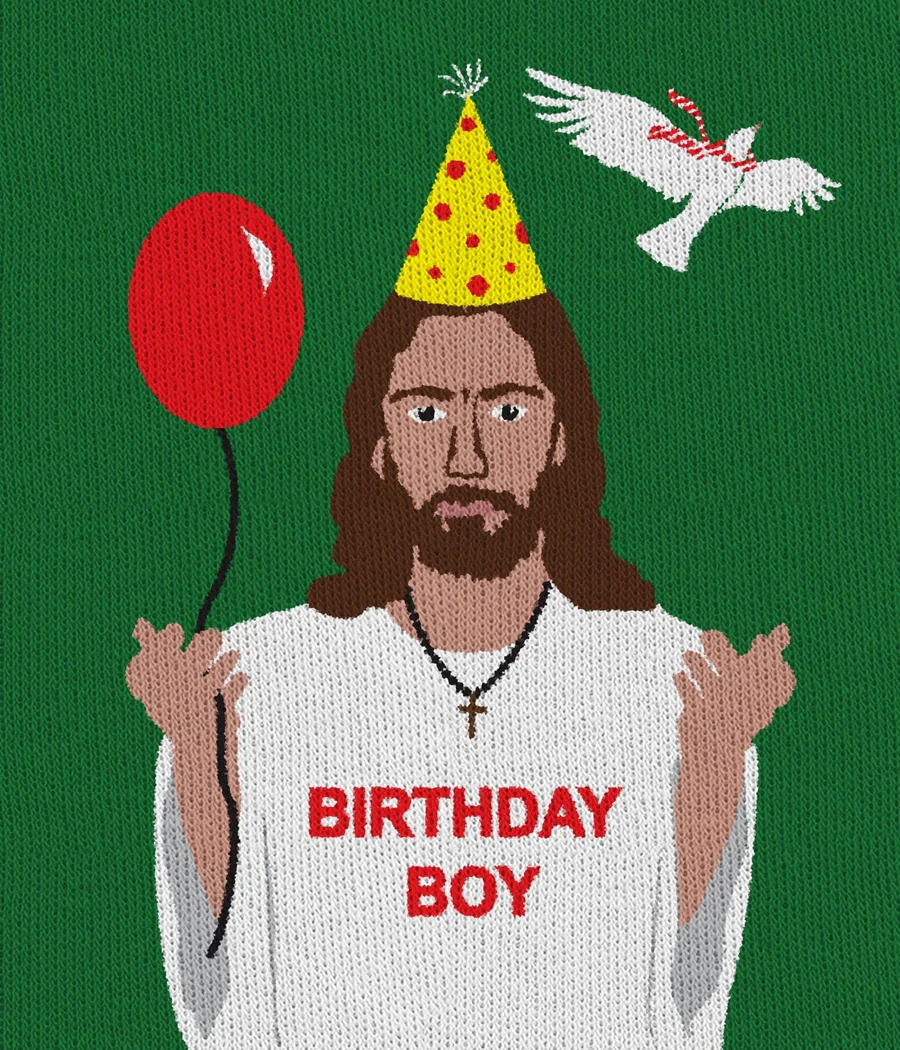 Men's Happy Birthday Jesus Ugly Christmas Sweater - Image 3