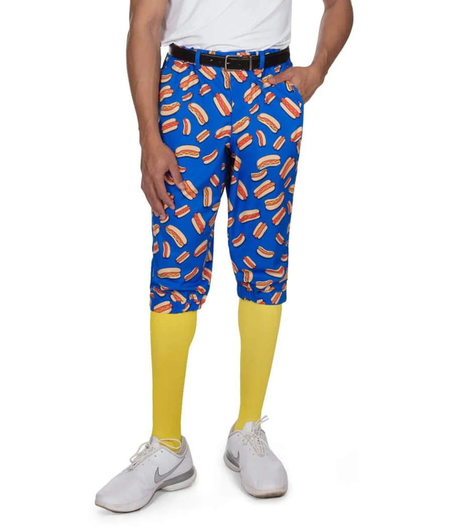 Men's Hot Dog Golf Knickers with Yellow Golf Socks - Image 4