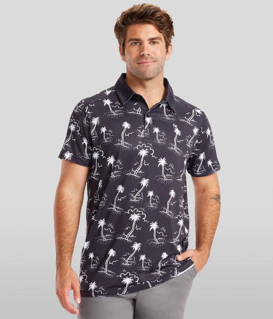 Men's Monochrome Moonlight Golf Polo - Image 3