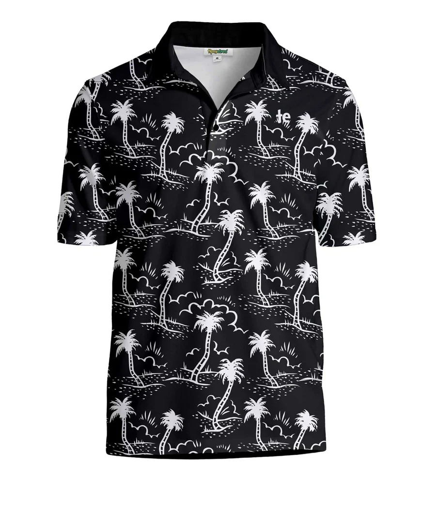 Men's Monochrome Moonlight Golf Polo - Image 7