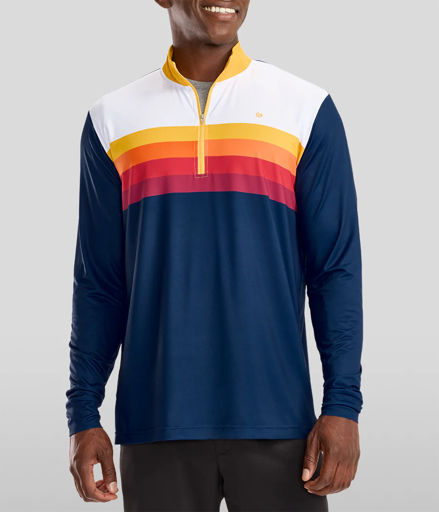 Men's Slice of Sunset Golf Quarter Zip Pullover - Image 4