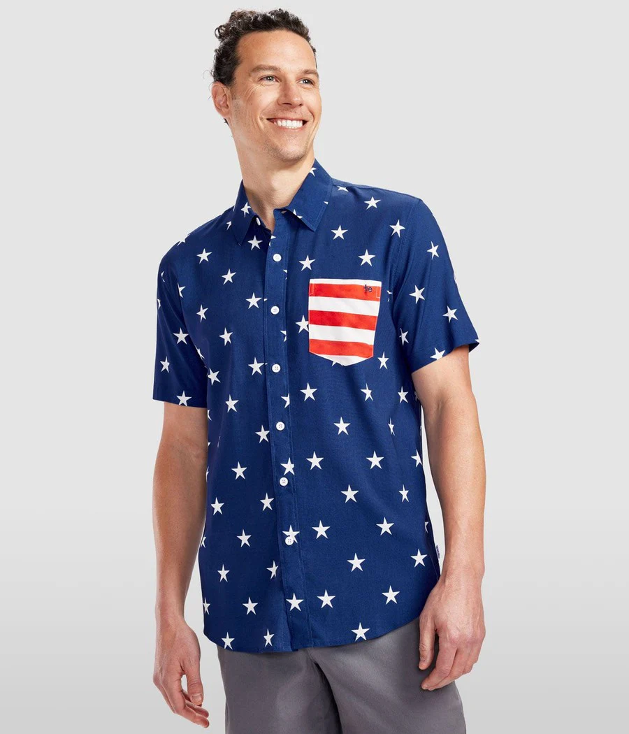 Men's Old Glory Button Down Shirt - Image 3