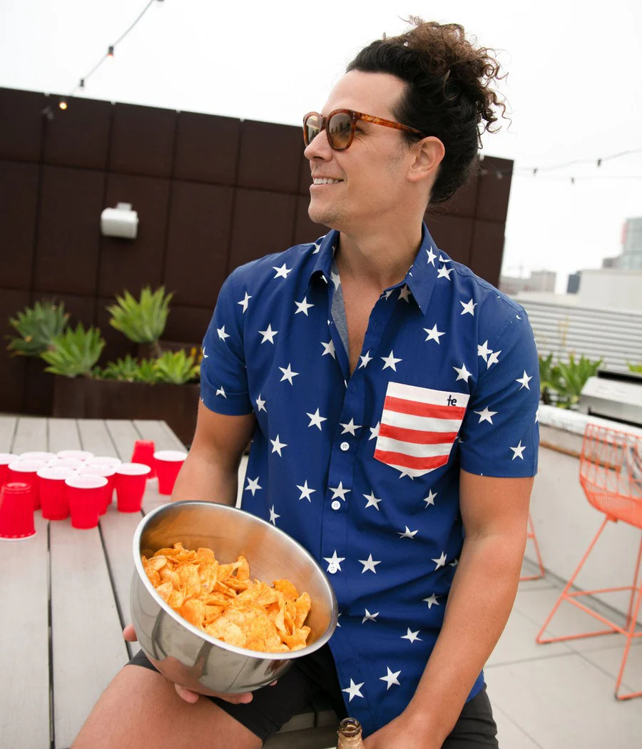 Men's Old Glory Button Down Shirt - Image 6