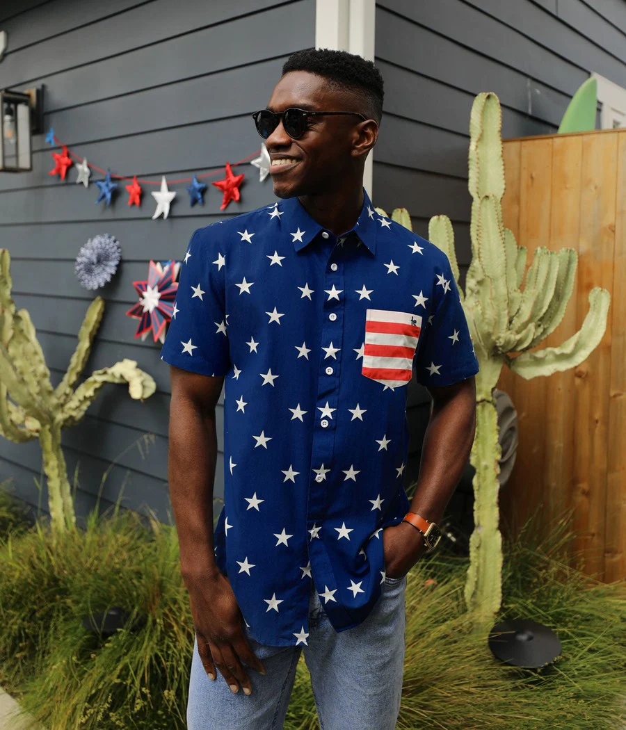 Men's Old Glory Button Down Shirt - Image 7