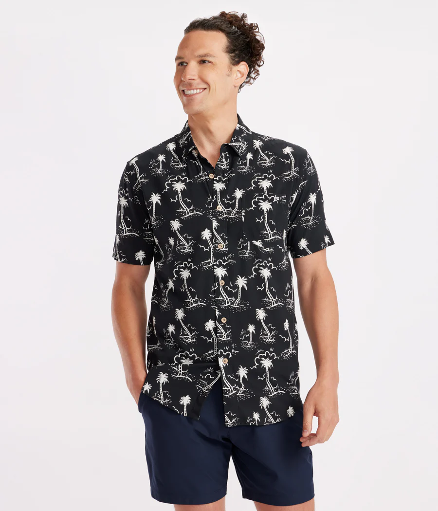 Men's Monochrome Moonlight Hawaiian Shirt - Image 3