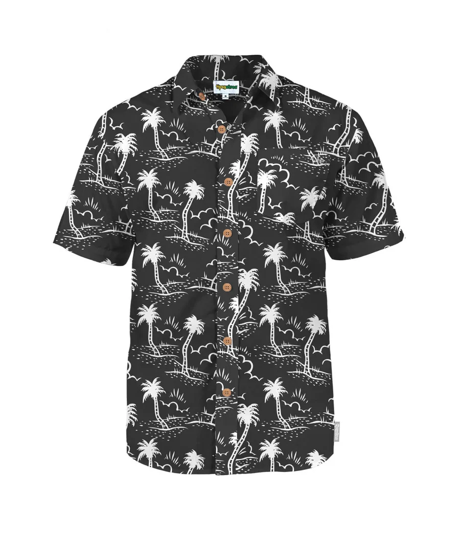 Men's Monochrome Moonlight Hawaiian Shirt - Image 6