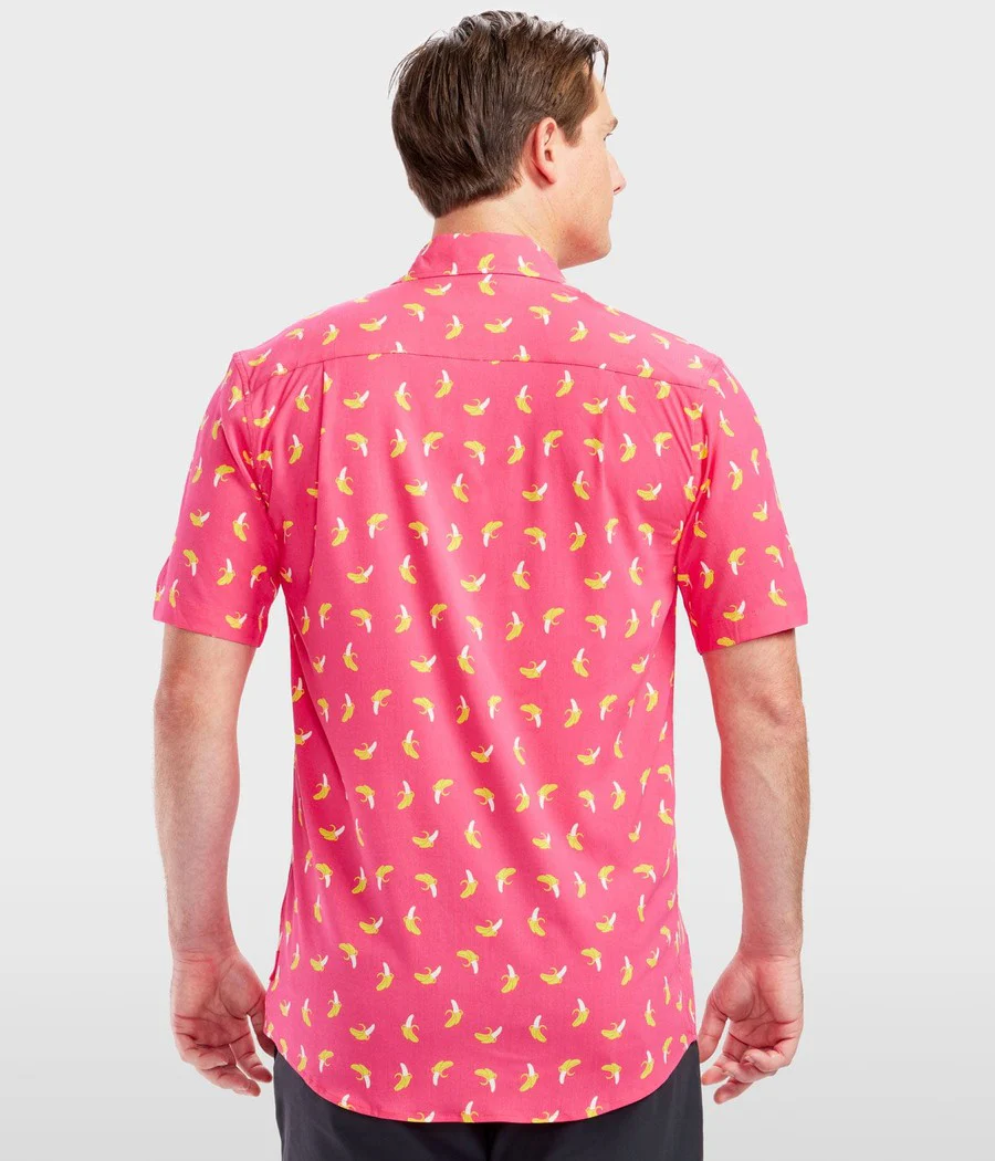 Men's Pink Banana Hawaiian Shirt - Image 3
