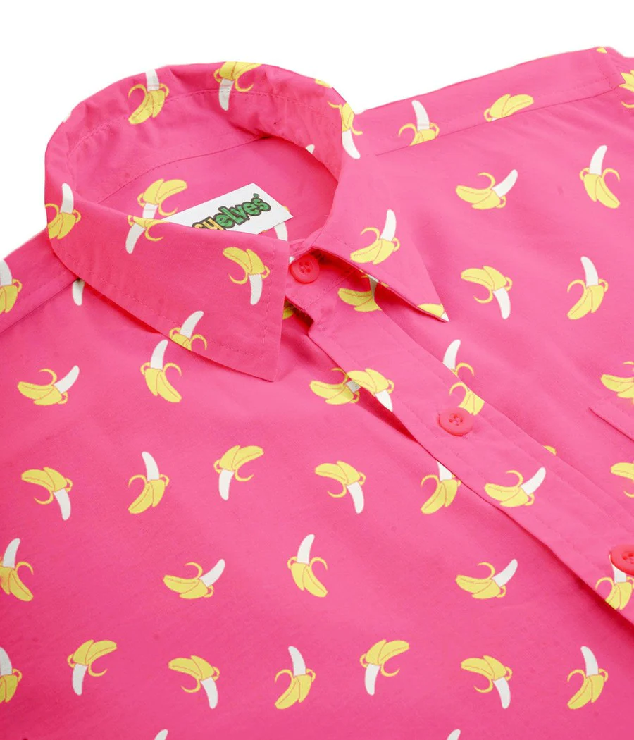 Men's Pink Banana Hawaiian Shirt - Image 4