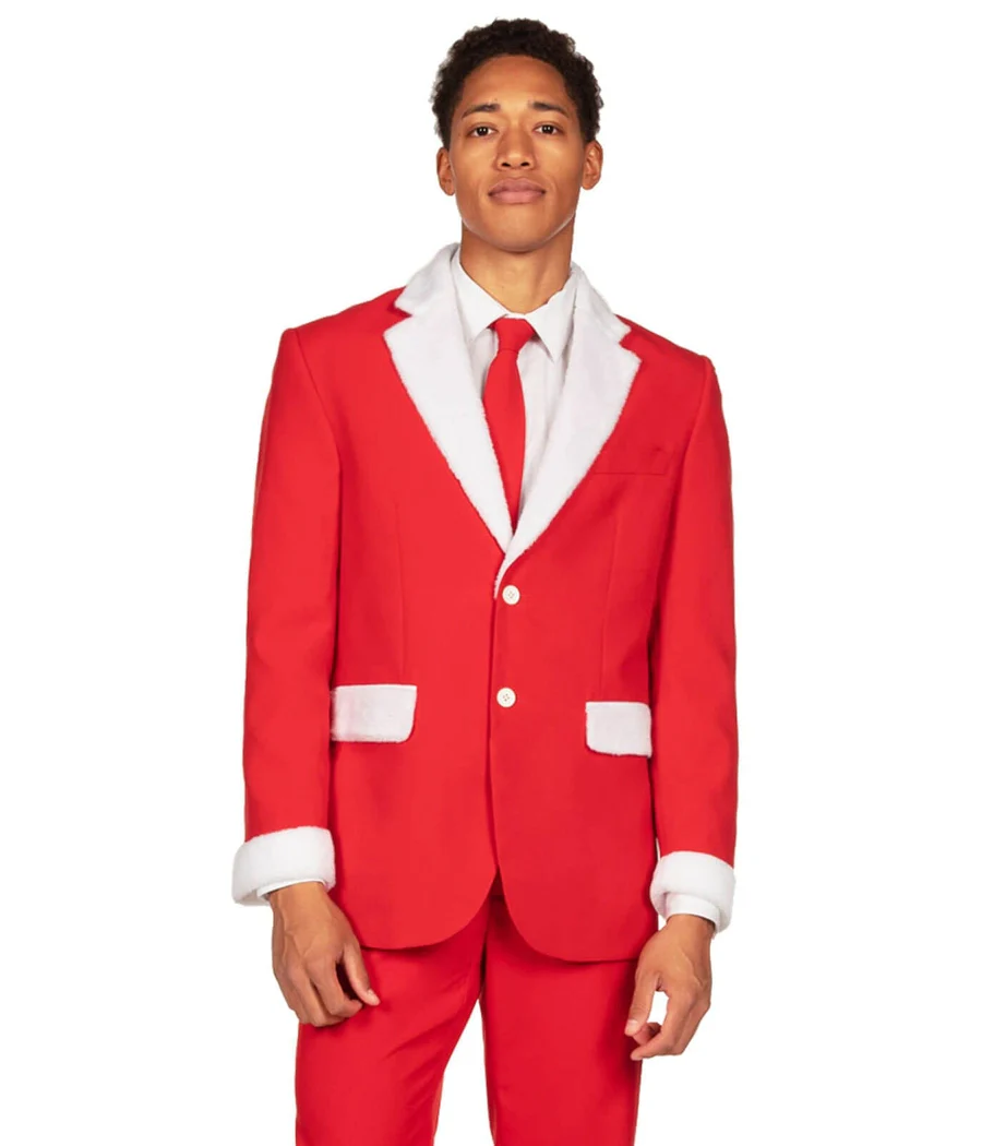 Men's Furry Santa Blazer with Tie - Image 3
