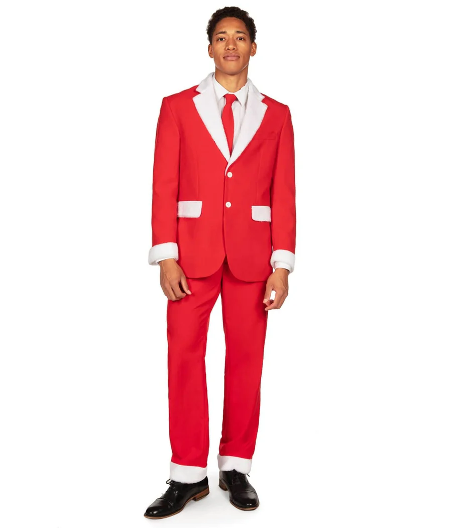 Men's Furry Santa Blazer with Tie - Image 5