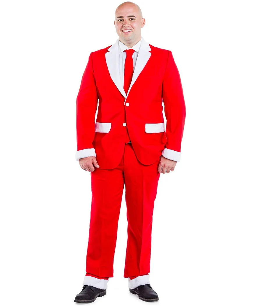 Men's Furry Santa Blazer with Tie - Image 7