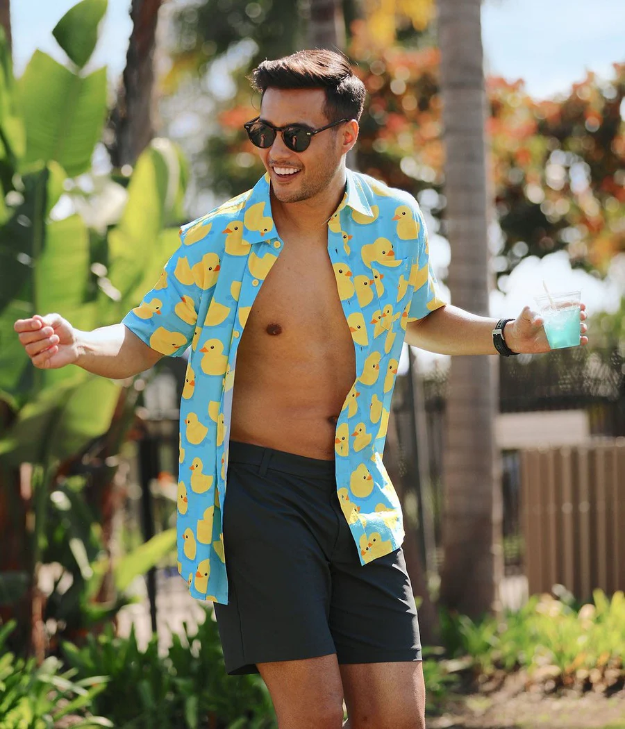 Men's Rubber Ducky Hawaiian Shirt - Image 6