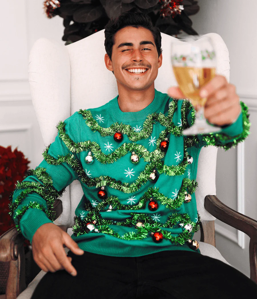 Men's Gaudy Garland Ugly Christmas Sweater - Image 5