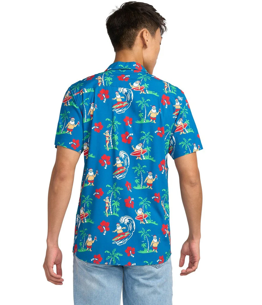 Men's Surf's Up Santa Hawaiian Shirt - Image 3