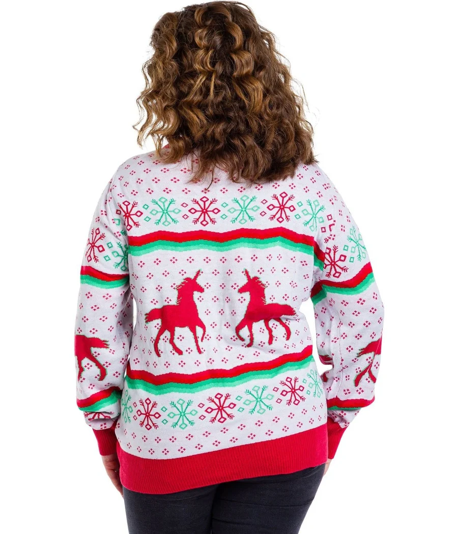 Women's Christmicorn Cardigan Sweater - Image 4