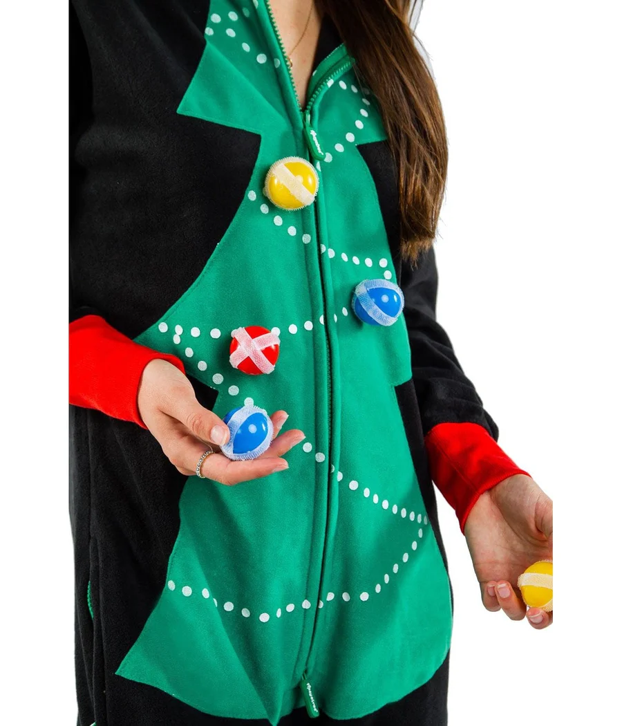 Women's Christmas Tree Toss Game Jumpsuit - Image 4