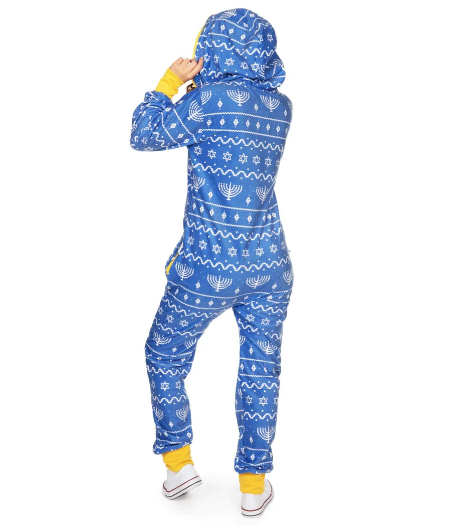 Women's Blue Hanukkah Jumpsuit - Image 3