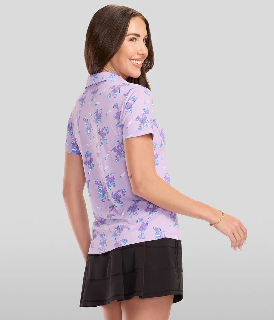 Women's Flamingo Fiasco Short-Sleeve Golf Polo - Image 4