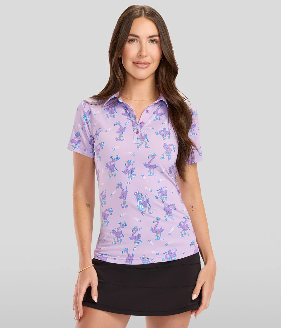 Women's Flamingo Fiasco Short-Sleeve Golf Polo - Image 7